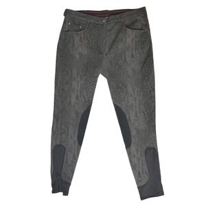 Gutos Equestrian Riding Pants Breeches Gray‎ Snake Print Women's Size 24R  Black